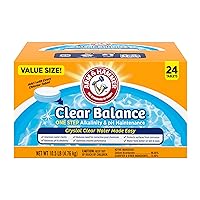 ARM & HAMMER Clear Balance Swimming Pool Alkalinity pH Maintenance Tablets, White, 1 Pack, 24 Count