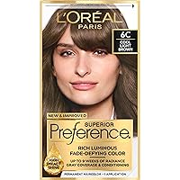 Superior Preference Fade-Defying + Shine Permanent Hair Color, 6C Cool Light Brown, Pack of 1, Hair Dye