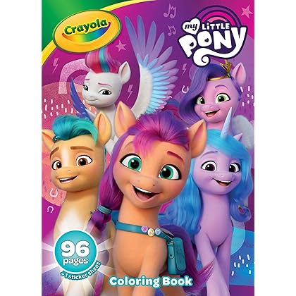 Crayola My Little Pony Coloring Book with Stickers, Gift for Girls and Boys, 96 Pages, Ages 3, 4, 5, 6