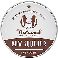 Natural Dog Company Paw Soother Balm, 1 oz. Tin, Dog Paw Cream and Lotion, Moisturizes & Soothes Irritated Paws & Elbows, Protects from Cracks & Wounds