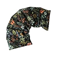 Microwavable LOVEwrap Neck & Shoulder wrap - Unscented 6 x 24 - Flax Seed - Soothes Muscle Ache Pain Relief - Natural Soft Cotton - Warming Muscle Relaxation- Flowers Black