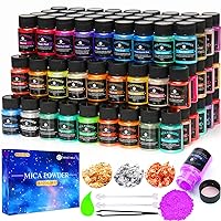 Mica Powder，63 Colors - 10g/Bottle of Natural Pigment Powder for Epoxy Resin，Lip Gloss，Eye Shadow,Car Paint, Dye,Soap Making,Nail Polish,Candle Making,Bath Bombs