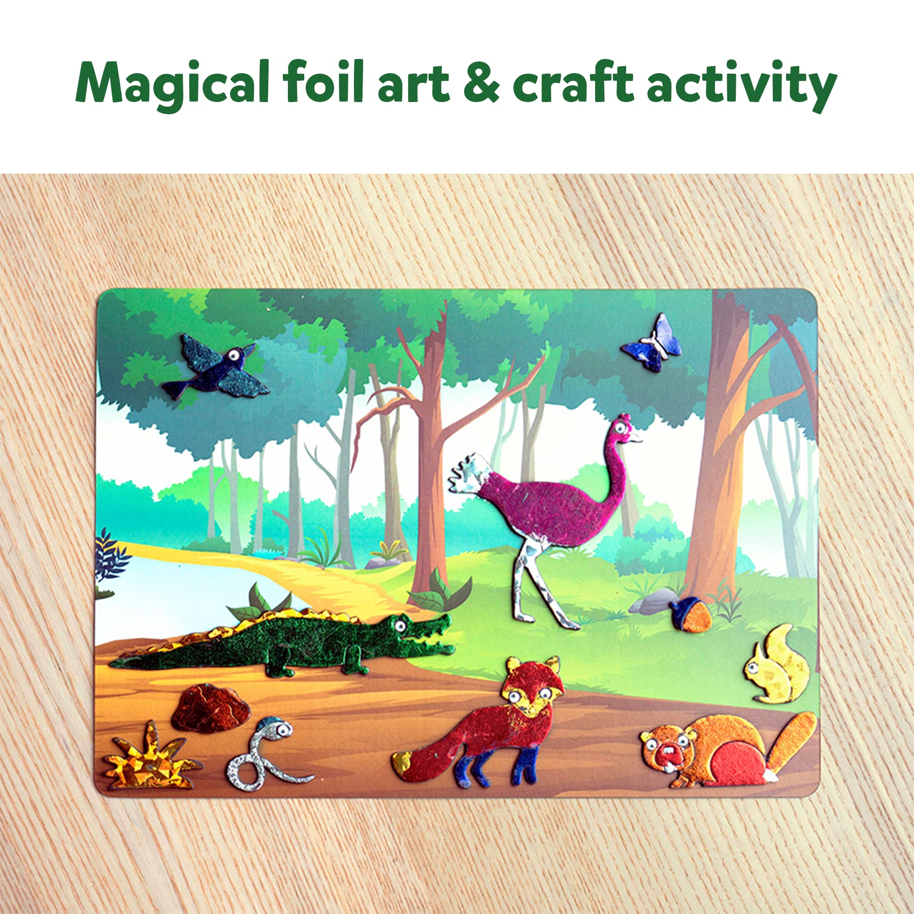 Skillmatics Art & Craft Activity - Foil Fun Animals, No Mess Art for Kids, Craft Kits, DIY Activity, Gifts for Ages 4 to 9