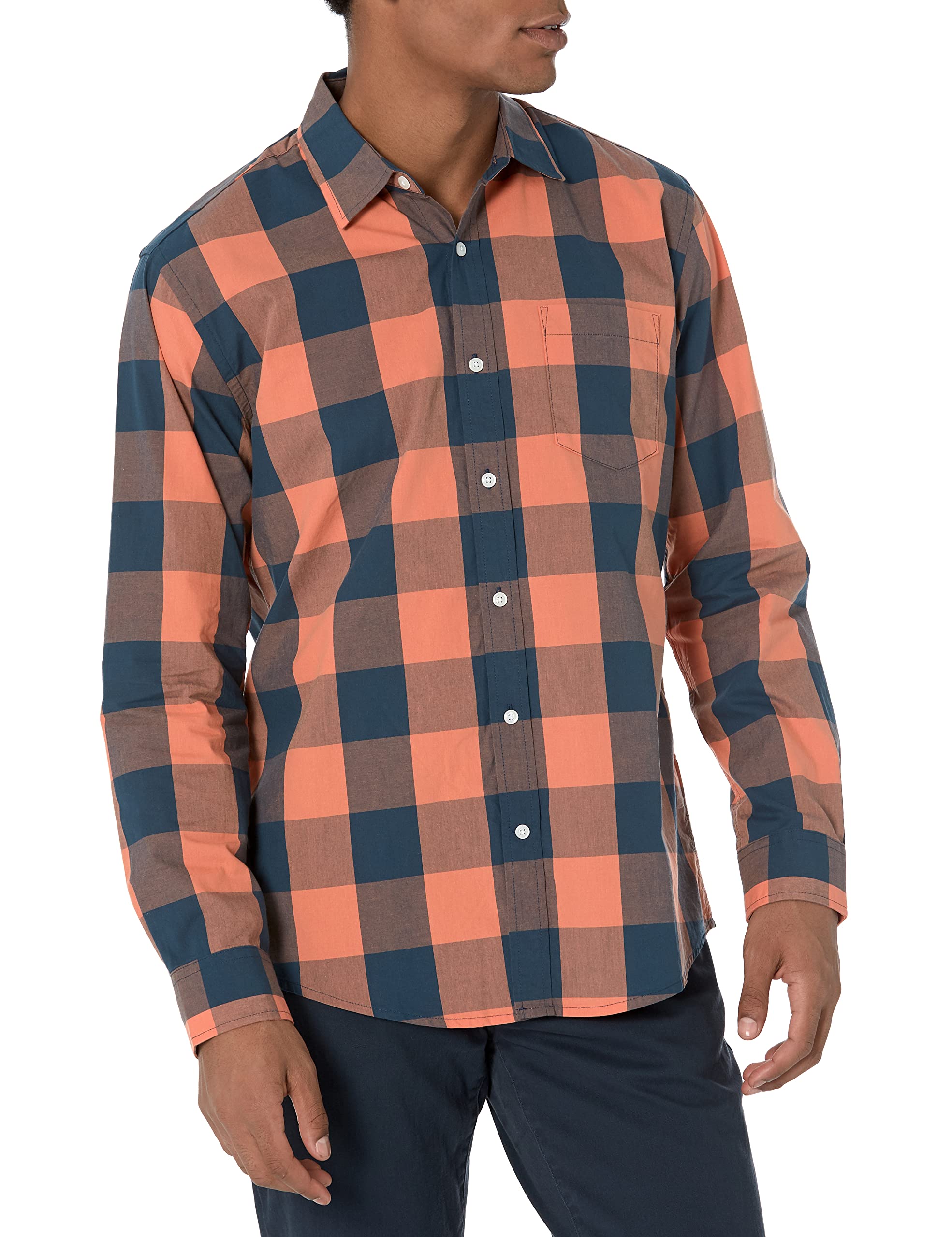 Amazon Essentials Men's Regular-Fit Long-Sleeve Casual Poplin Shirt