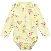 Gerber Baby-Girls Toddler Long Sleeve One Piece Rashguard Swimsuit