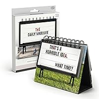 Daily Marquee Desktop Flipchart, 52 Witty Signs, Fun & Functional Desk Accessories for Home or Office, Funny Gift for Coworkers, Office Gifts