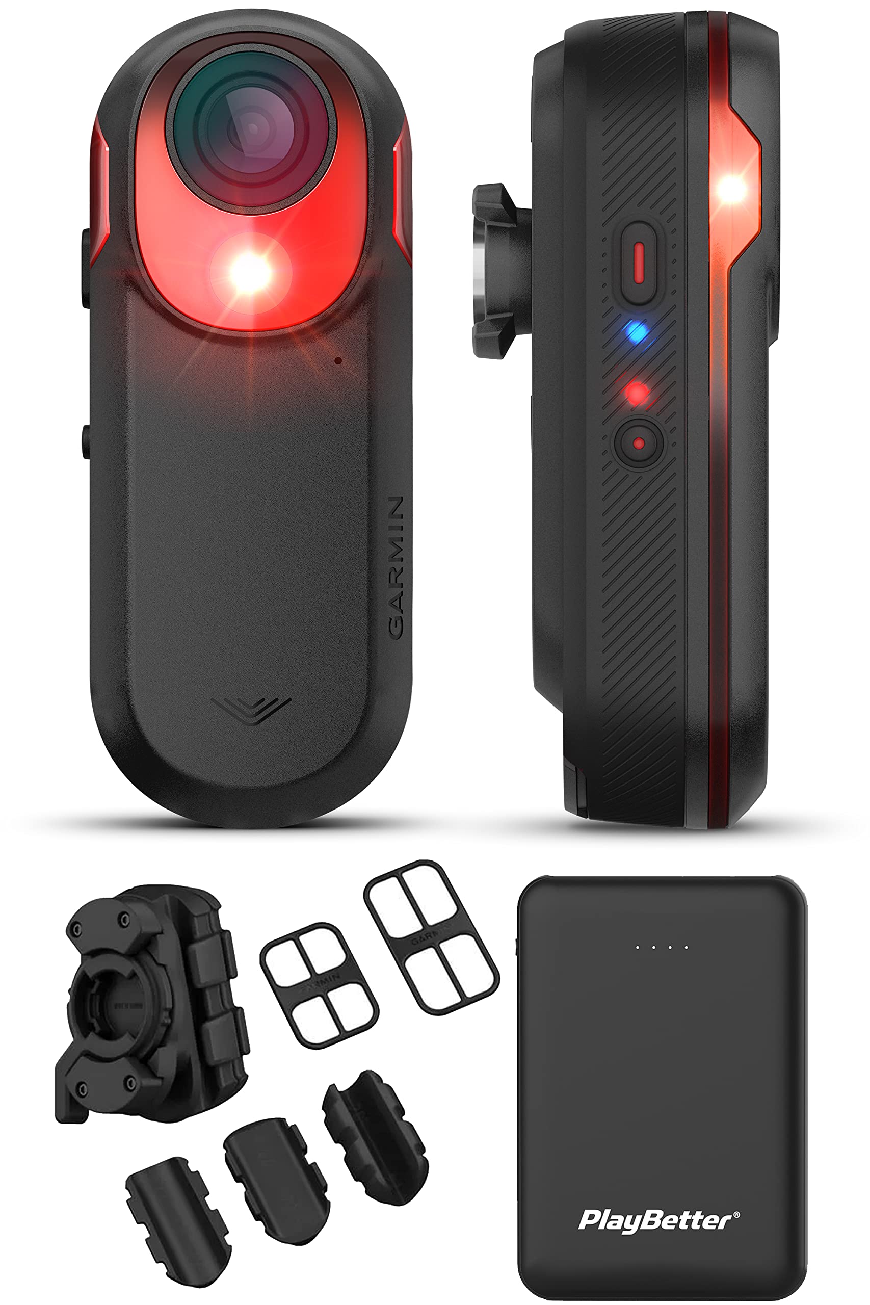 Garmin Varia Rearview Radar Tail Light Bundle with PlayBetter Portable Charger | Essential Bike Safety Gadget for Riders