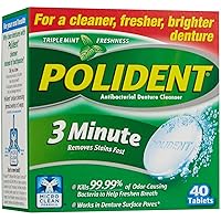 Polident 3-minute for cleaner,fresher and brighter denture 40-ea