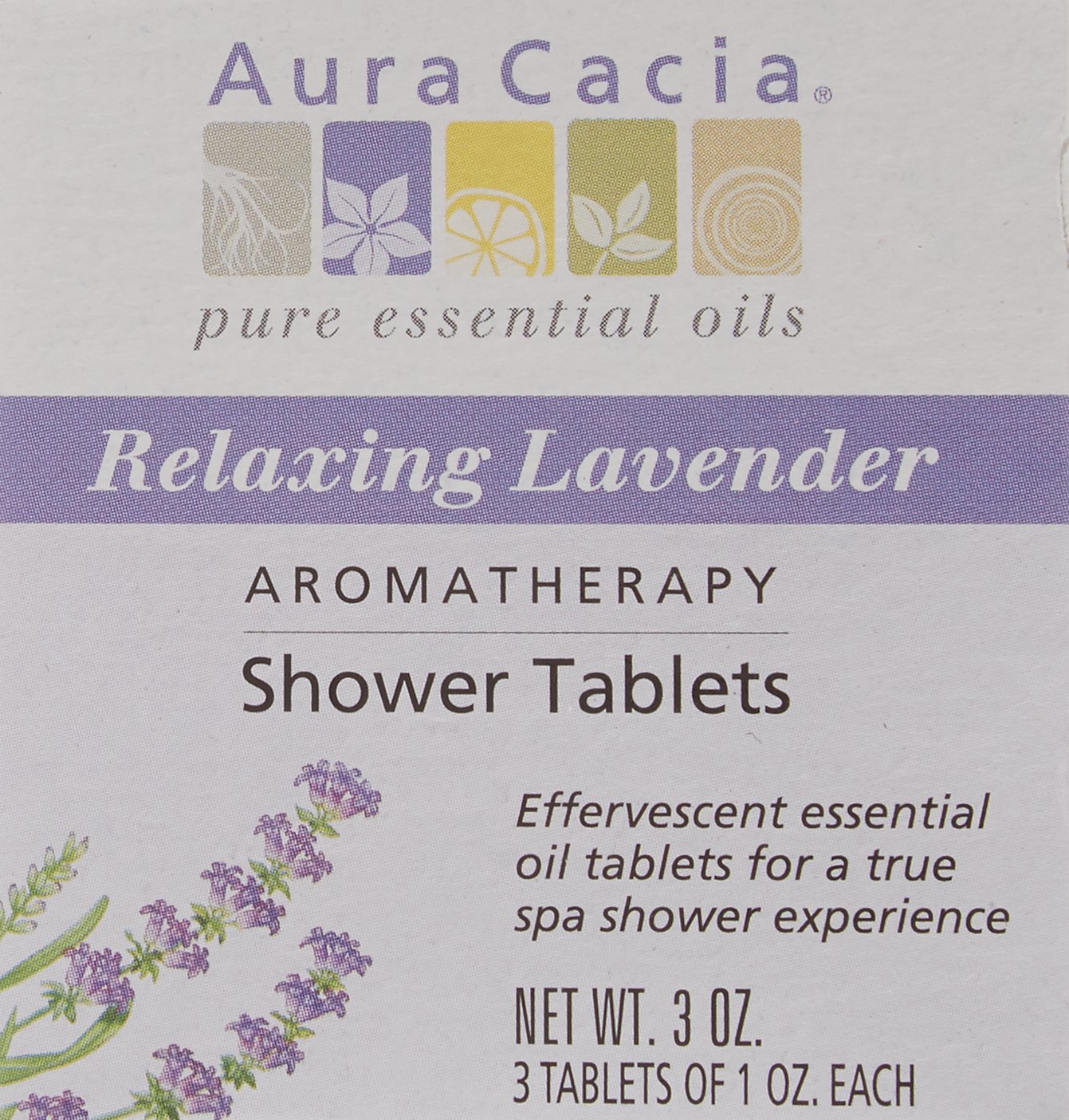 Aura Cacia Aromatherapy Shower Tablets, Relaxing Lavender 3 ea