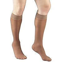Truform Sheer Compression Stockings, 8-15 mmHg, Women's Knee High Length, 20 Denier, Taupe, Medium