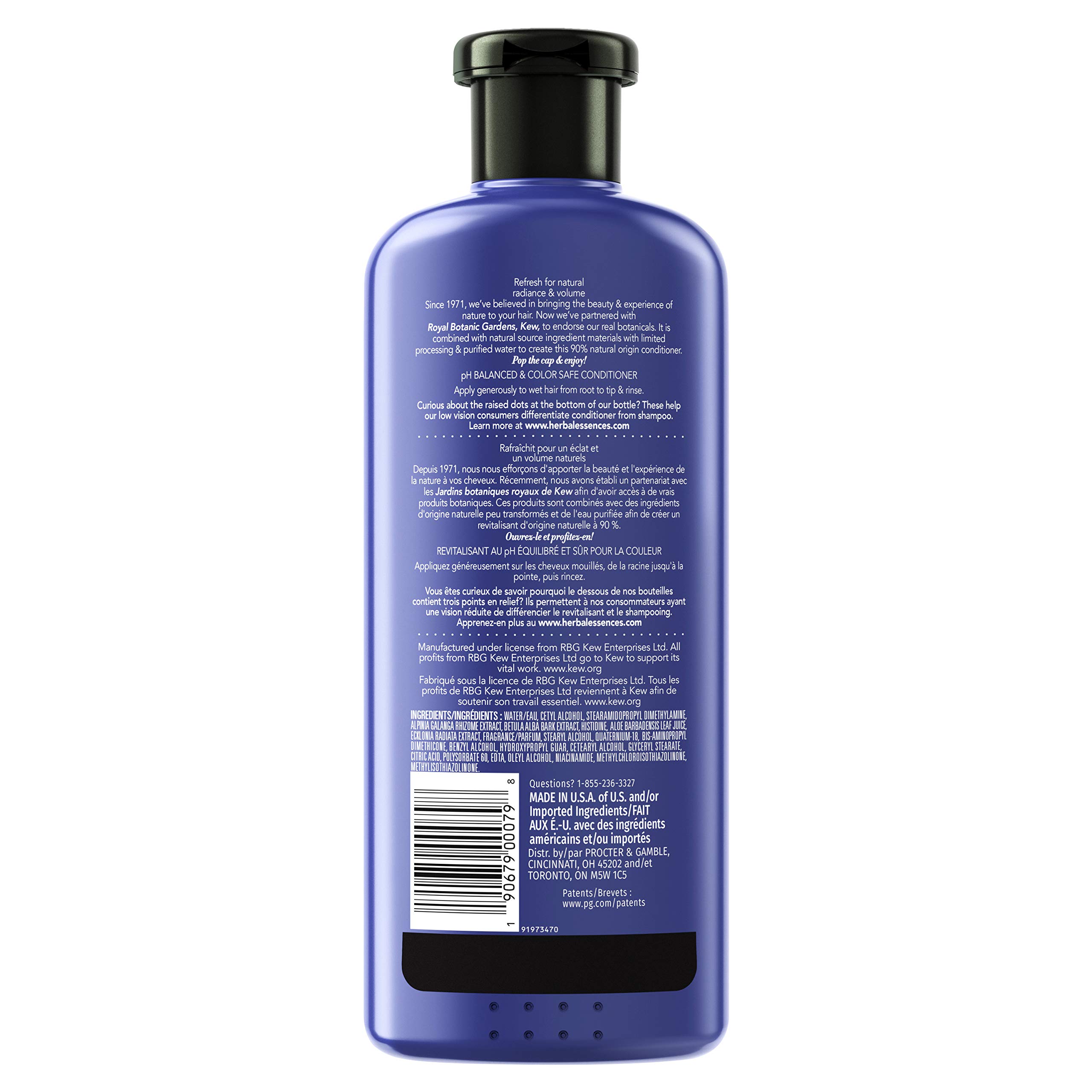 Herbal Essences Bio:Renew Blue Ginger Conditioner, Paraben Free, Safe for Color-Treated Hair, 13.5 Fl Oz (Pack of 1)