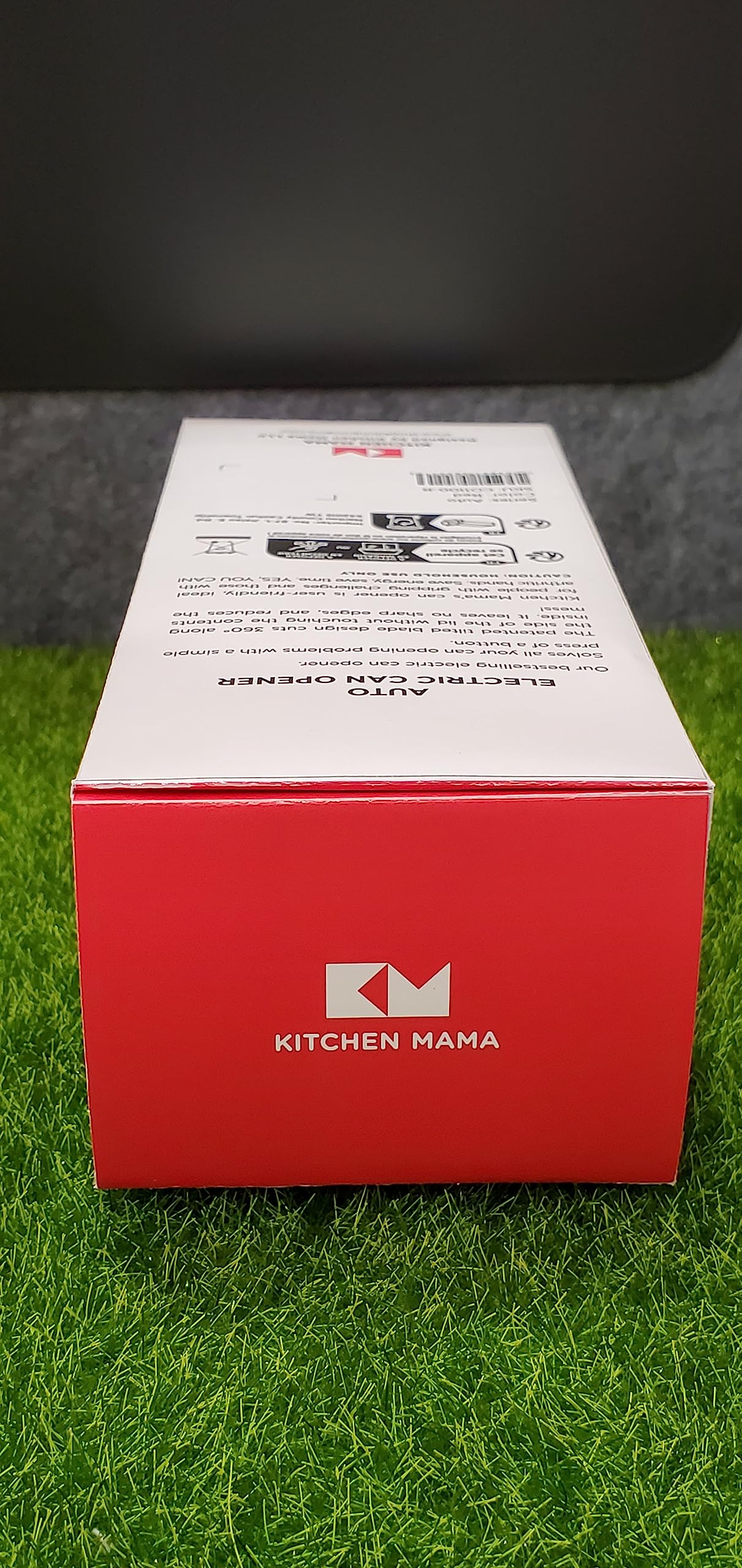 Kitchen Mama Auto Electric Can Opener: Open Your Cans with A Simple Push of Button - Automatic, Hands Free, Smooth Edge, Food-Safe, Battery Operated, YES YOU CAN (Red)