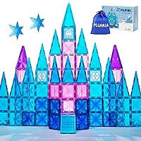 Magnetic Tiles Kids Toys Diamond Magnetic Blocks Frozen Toys for Girls Birthday Gifts Building Toys for 3 4 5 6 7 8+ Year Old Girl and Boys Blue Purple Pink Blocks Castle Princess Toys