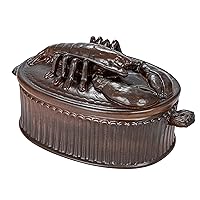 Creative Co-Op, Brown Matte Stoneware Baker with Lobster Design, Large