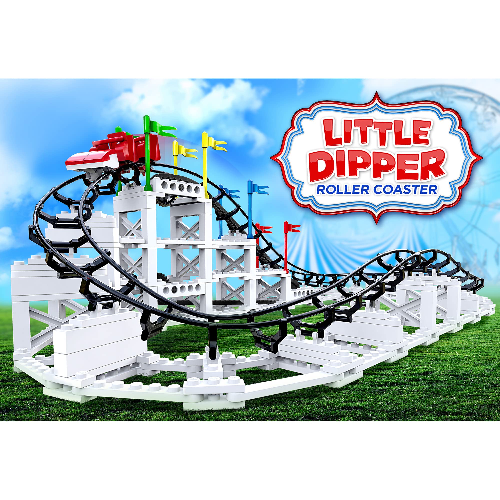 CDX Blocks: Little Dipper - 324 Pcs, Building Brick Set, Gravity Powered Roller Coaster Model, Promotes STEM Learning