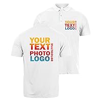 lepni.me Polo Shirts Custom 2 Sides Front and Back Print Personalized Text or Design Your Own Image