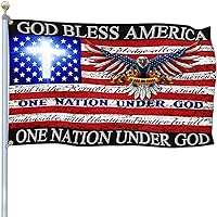 One Nation Under God Flag God Bless America Flag With Jesus Christ Christian Jesus American Flags for Outside 3x5 Double Sided Faith Over Fear Flag Patriotic House Yard Decorations Banner