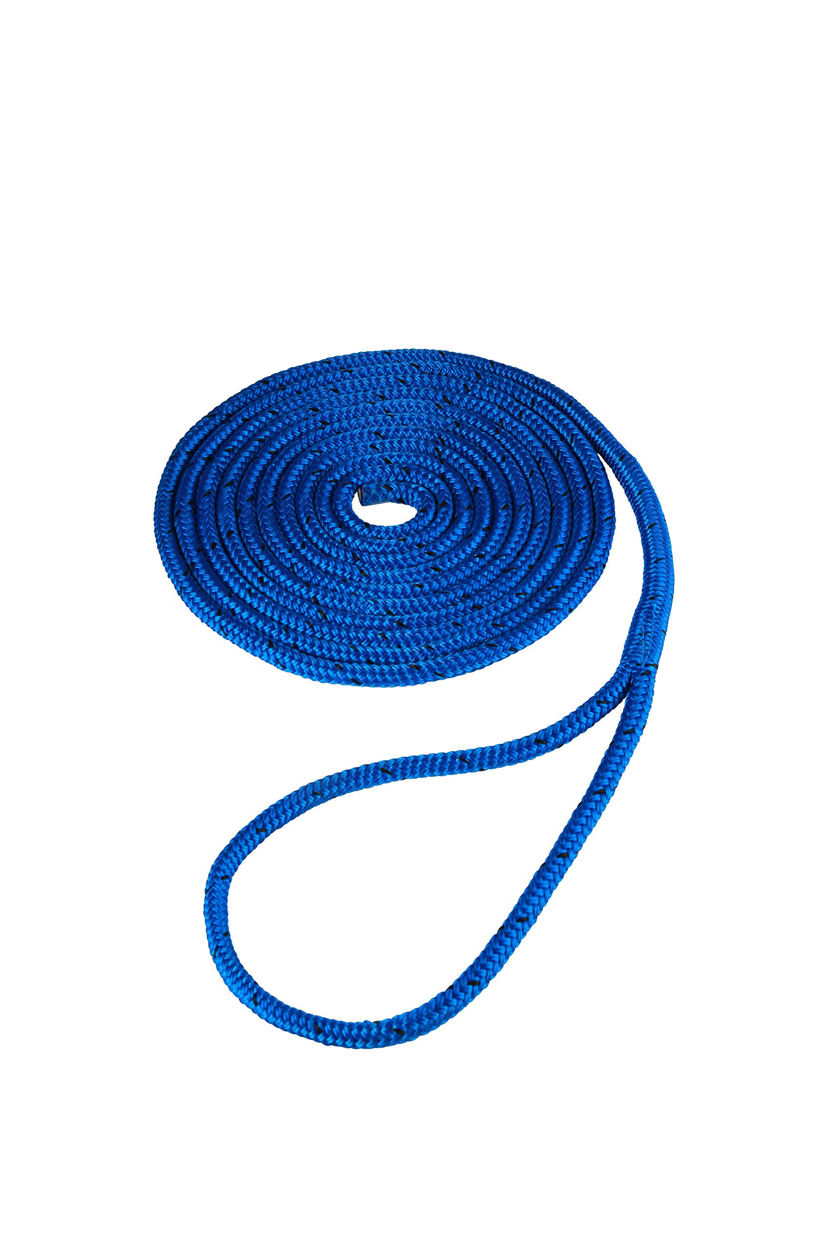 Attwood 11750-7 Solid Braided Multifilament Polypropylene (MFP) Dock Line, 3/8-Inch, 15 Feet Long, Bare Ends, Blue