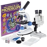 Science Discovery Set with 20X Stereo Microscope and 1000X Compound Microscope for Kids and Students