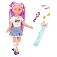 Glitter Girls – Luma 14-inch Posable Doll with Hair Extension & Pink Hair Bow, Hair Clips, and Colorful Outfit – Toys, Clothes, and Accessories for Kids Ages 3 and Up