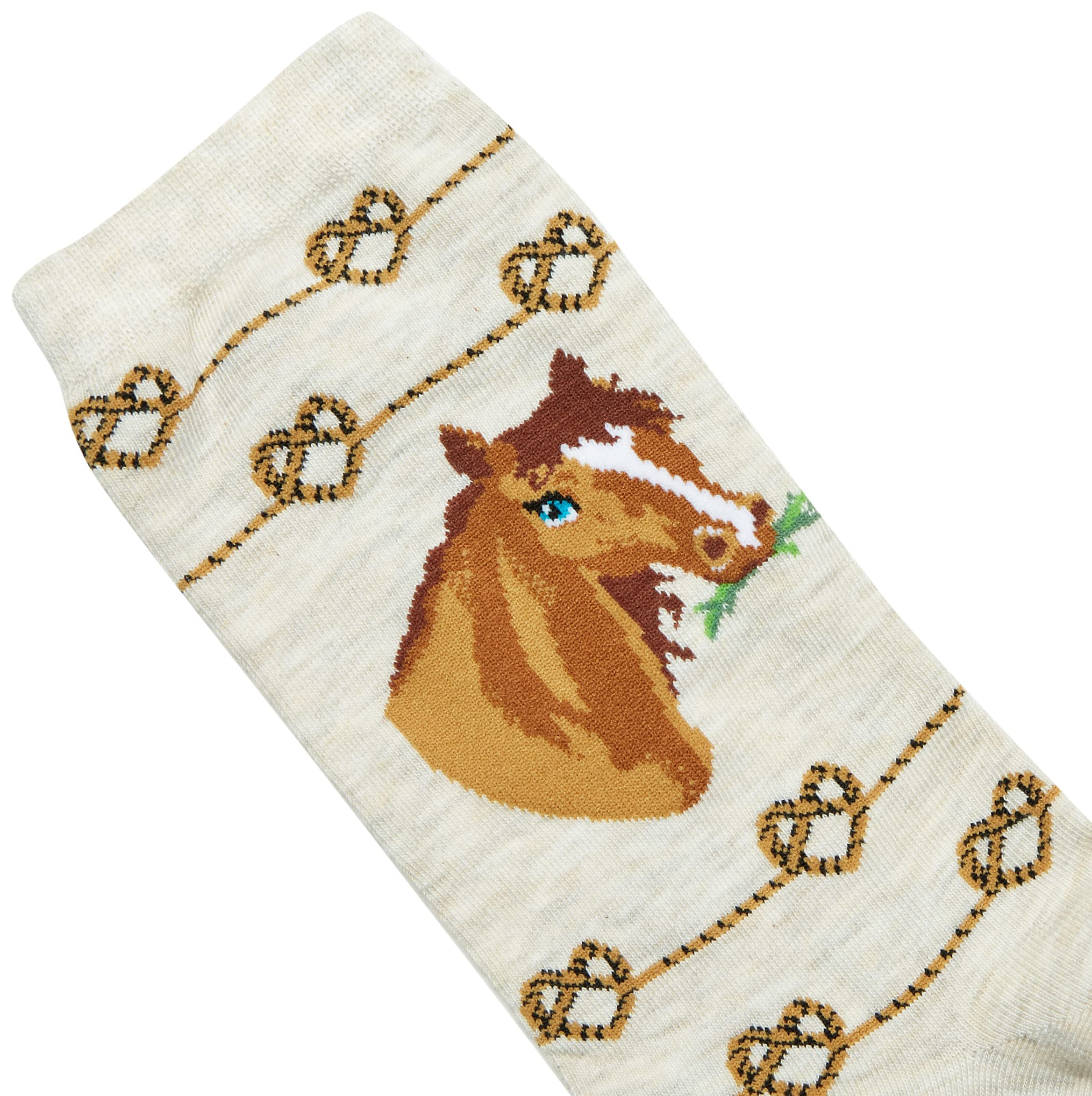 K. Bell Socks Women's Fun Horses & Cowgirls Crew Socks-1 Pairs-Cool & Cute Pop Culture Gifts