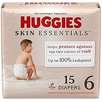 Huggies Size 6 Diapers, Skin Essentials Baby Diapers, Size 6 (35+ lbs), 15 Count