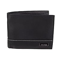 Guess Men's Leather Passcase Wallet, Black/White, One Size