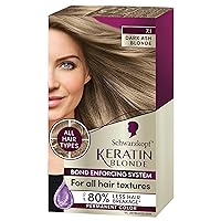 Schwarzkopf Keratin Color Permanent Hair Color, 7.1 Dark Ash Blonde, 1 Application - Salon Inspired Permanent Hair Dye, for up to 80% Less Breakage vs Untreated Hair and up to 100% Gray Coverage