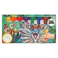 12177 Dino World Wax Painter with Dino Topper, 8 Wax Crayons in Cardboard Case
