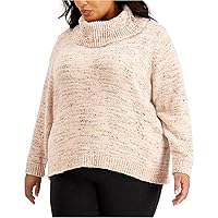 Calvin Klein Womens 3-Tone Pullover Sweater, Beige, 3X