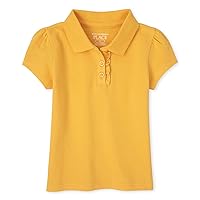 The Children's Place girls Short Sleeve Ruffle Pique Polo