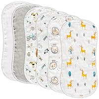 Zainpe 6Pcs Muslin Baby Burp Cloths for Baby Cotton Soft Burping Cloths with 6 Absorbent Layers Drooling Bib Newborn Towel for Unisex Infant Toddler Boys Girls Feeding Teething Sleeping 19.7 X 10.6 in