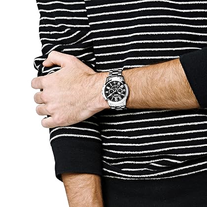 Fossil Men's Grant Quartz Stainless Steel Chronograph Watch, Color: Silver (Model: FS4736)