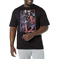Marvel Big & Tall Sling Shot Men's Tops Short Sleeve Tee Shirt, Black, XX-Large