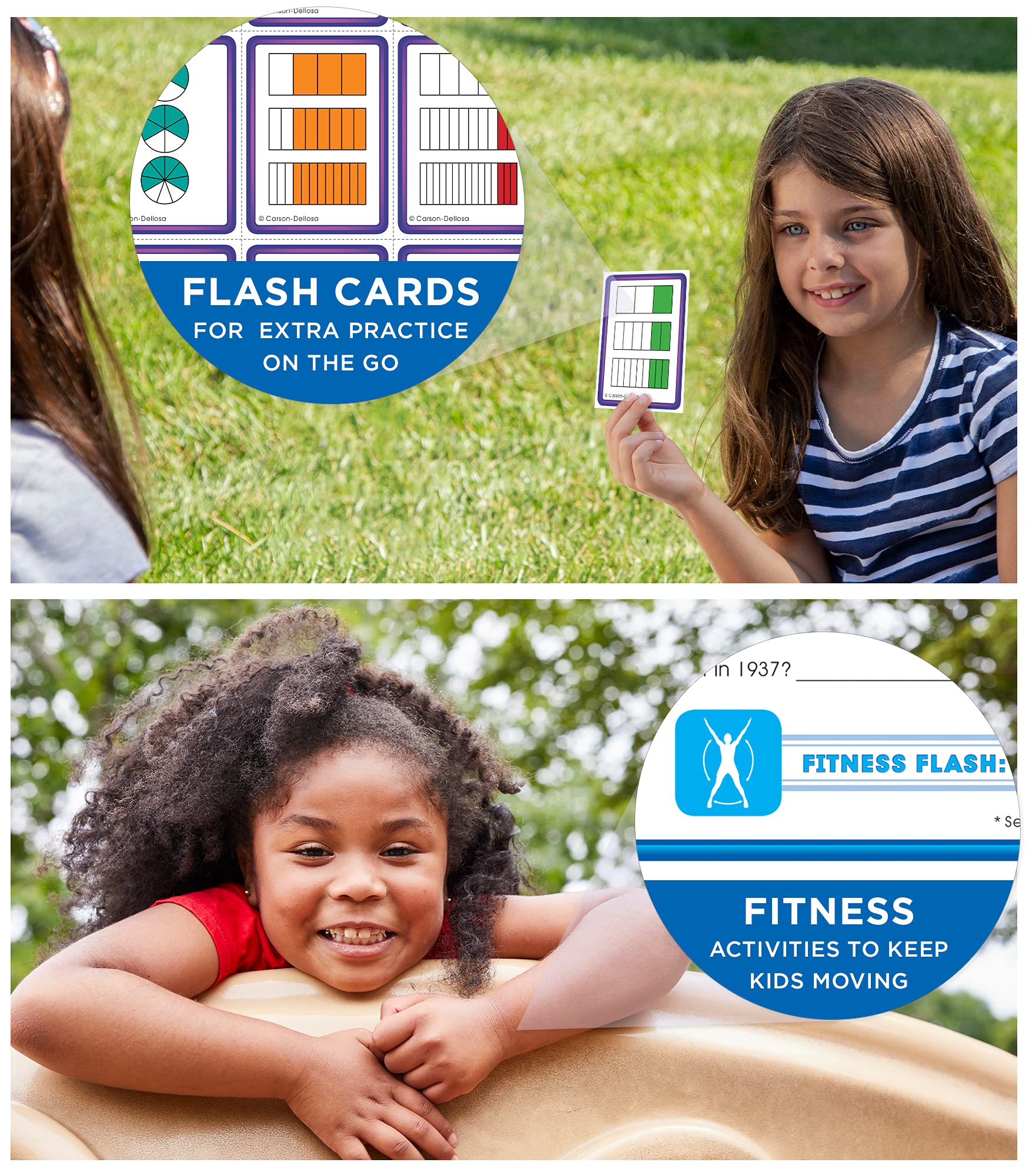 Summer Bridge Activities 3rd to 4th Grade Workbook, Math, Reading Comprehension, Writing, Science, Social Studies, Fitness Summer Learning Activities, 4th Grade Workbooks All Subjects With Flash Cards
