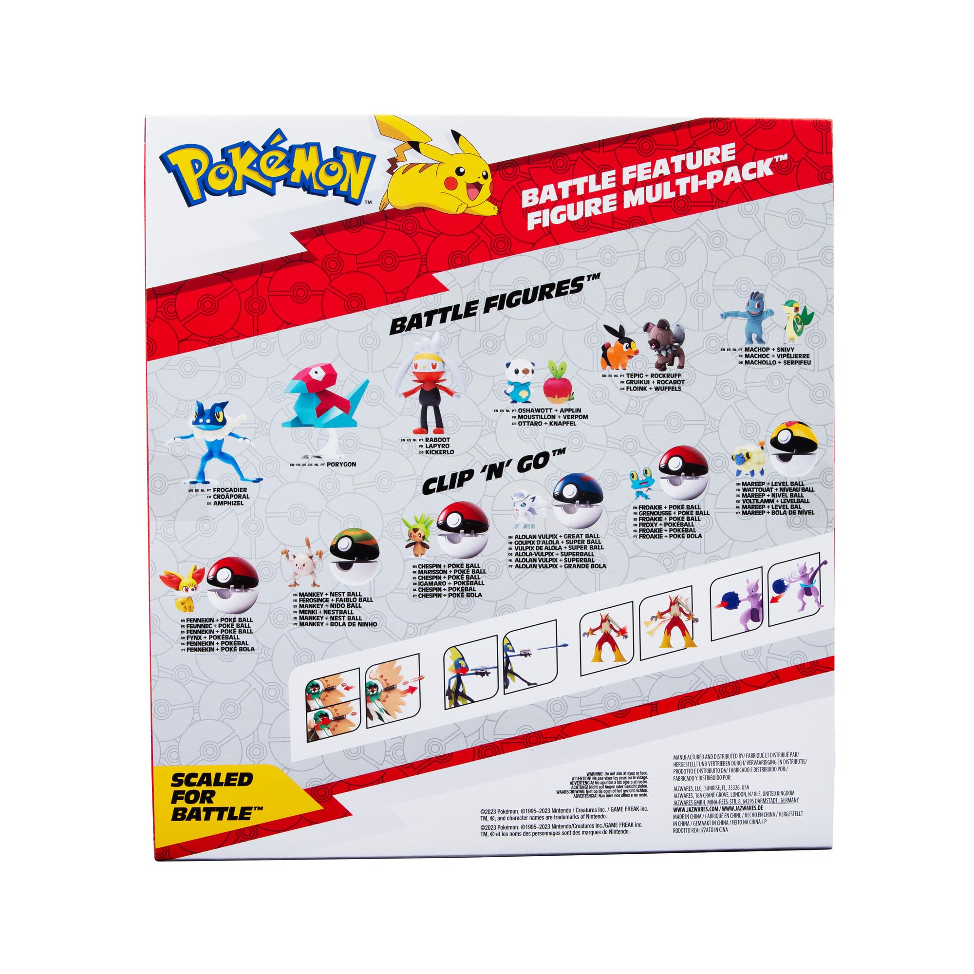 Pokemon Battle Feature Figure 4 Pack - Includes Four 4.5-Inch Battle Figures with Unique Battle Features - Amazon Exclusive