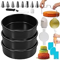 Dishwasher Safe Nonstick Baking Cake Pans with 90 Pieces Parchment Paper Hiware 8-Inch Round Cake Pan Set of 3 