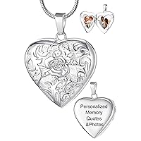 Fanery sue Vintage Locket Necklace that Holds Pictures, Customized Picture Lockets Personalized Heart Locket with Picture Inside -Locket Necklace for Women Mother's Day Gifts