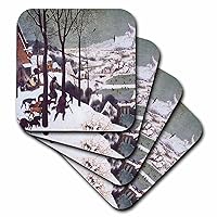 3dRose cst_130138_1 Hunters in The Snow by Pieter Bruegel-Soft Coasters, Set of 4