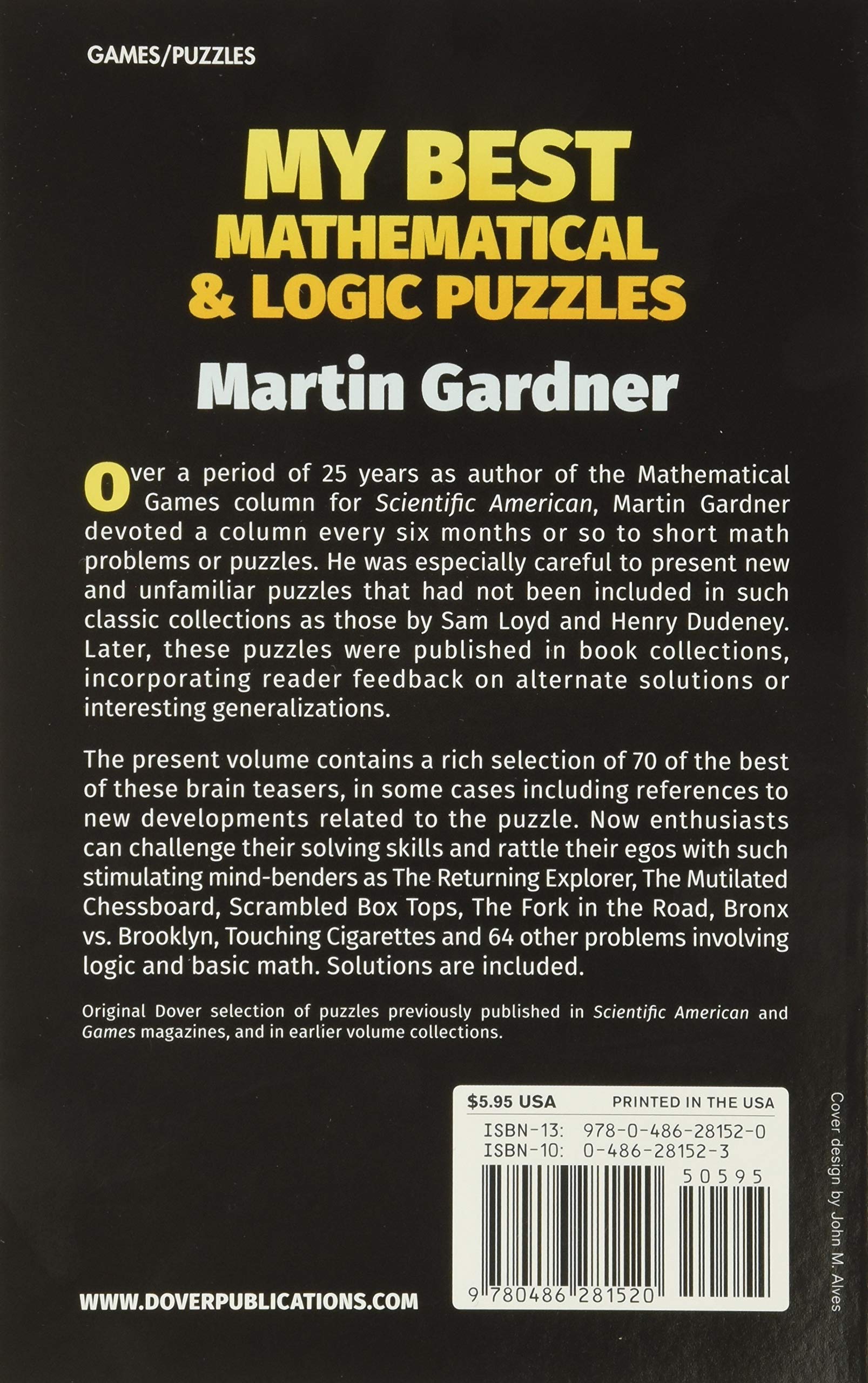 My Best Mathematical and Logic Puzzles (Dover Recreational Math) (Dover Puzzle Books: Math Puzzles)