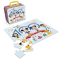 Disney100 Anniversary, 48-Piece Jigsaw Puzzle in Metal Tin Handle Lunch Box, Puzzles for Kids Ages 4-8, Disney Toys for Adults & Kids Ages 4 and up
