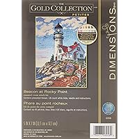 Dimensions Gold Collection Counted Cross Stitch Kit, Beacon at Rocky Point, 18 Count White Aida, 5'' x 7''