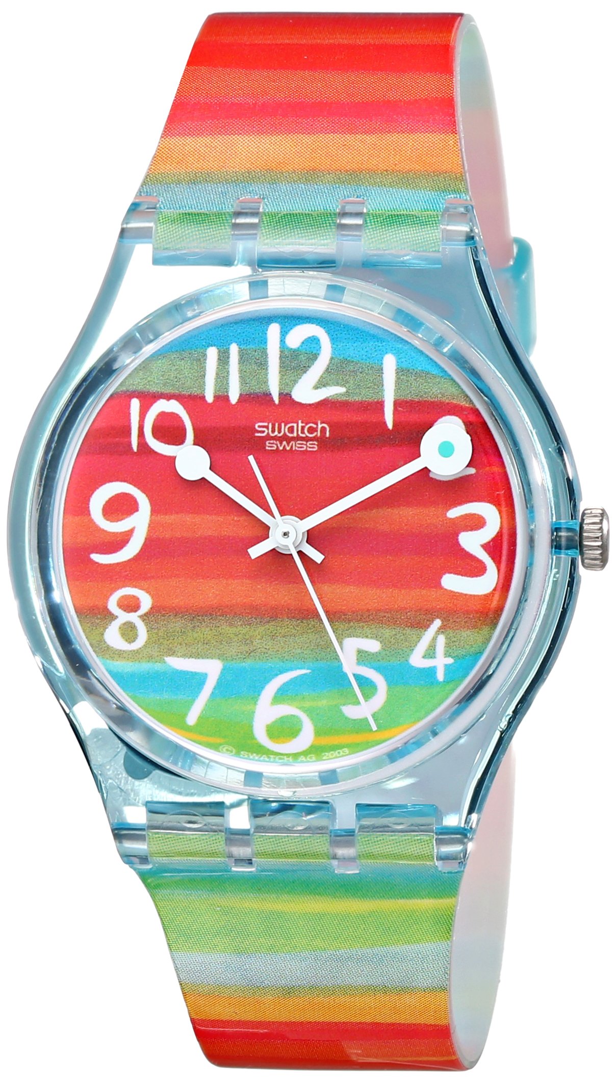 Swatch Unisex-Adult's None Quartz Plastic Strap, Red, 18 Casual Watch (Model: GS124), Blue,