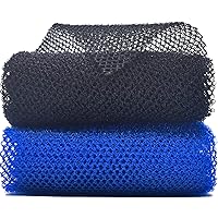 2 Piece African Exfoliating Net for Body, African Net Sponge, African Wash Net, African Shower Net, African Bath Sponge Scrubbing Rag Net Exfoliation, African Body Scrubber (Black,Blue)