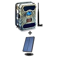 Solar Panel + 3G Cellular Trail Camera - Outdoor WiFi Full HD Wild Game Camera with Night Vision for Deer Hunting, Security - Wireless Waterproof and Motion Activated – 32GB SD Card + Sim Card