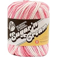 Sugar 'N Cream The Original Ombre Yarn, 4-ply worsted, Strawberry, 2 Ounces/95 Yards (Pack of 1)