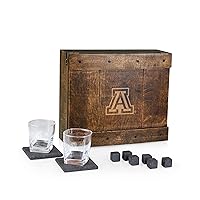 PICNIC TIME NCAA unisex-adult NCAA Whiskey Box Gift Set, Whiskey Glasses Set of 2, Whiskey Stones Gift Set