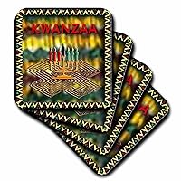 3dRose CST_27333_1 Candle of Kwanzaa-Soft Coasters, Set of 4