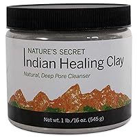 Nature's Secret 100% Pure Natural Indian Healing Clay Mask & Deep Pore Cleanser, 16oz (1lb)