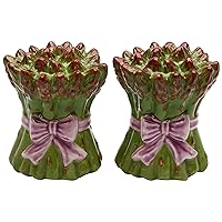 Cosmos Gifts Ceramic Asparagus Salt and Pepper Set, 2-1/2-Inch,Green